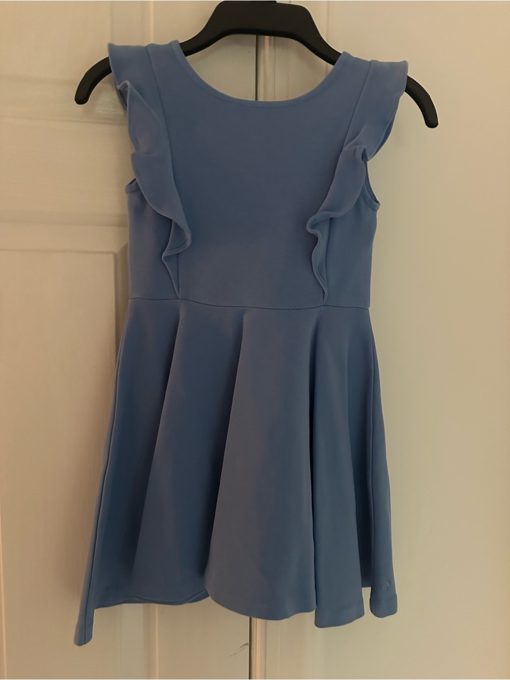 Polo by Ralph Lauren Light Blue Ruffle Sleeve Fit-and-Flare Dress